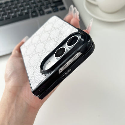 Luxury GG Classic Leather Monogram Case for iPhone Duo