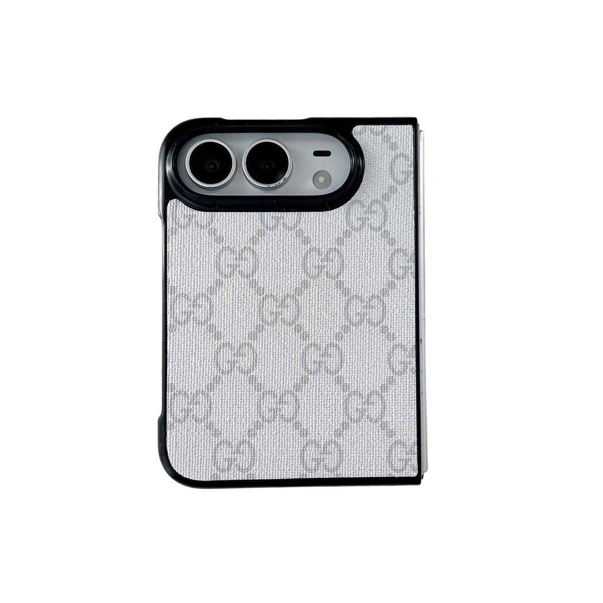 Luxury GG Classic Leather Monogram Case for iPhone Duo