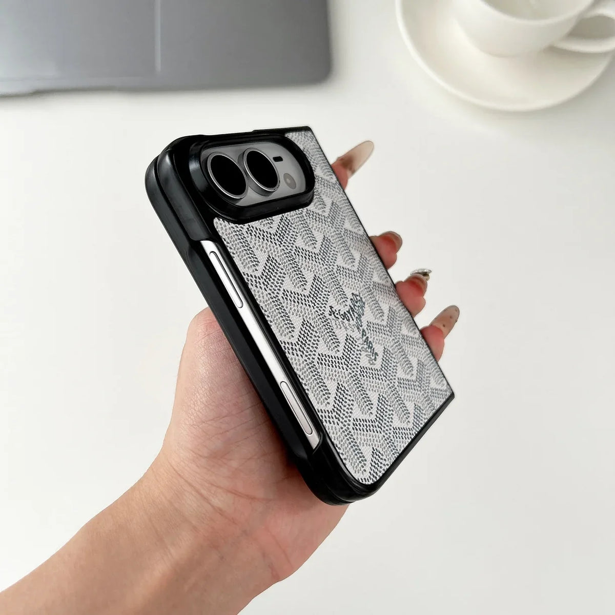 Luxury GYD Monogram Foldable Case for iPhone Duo