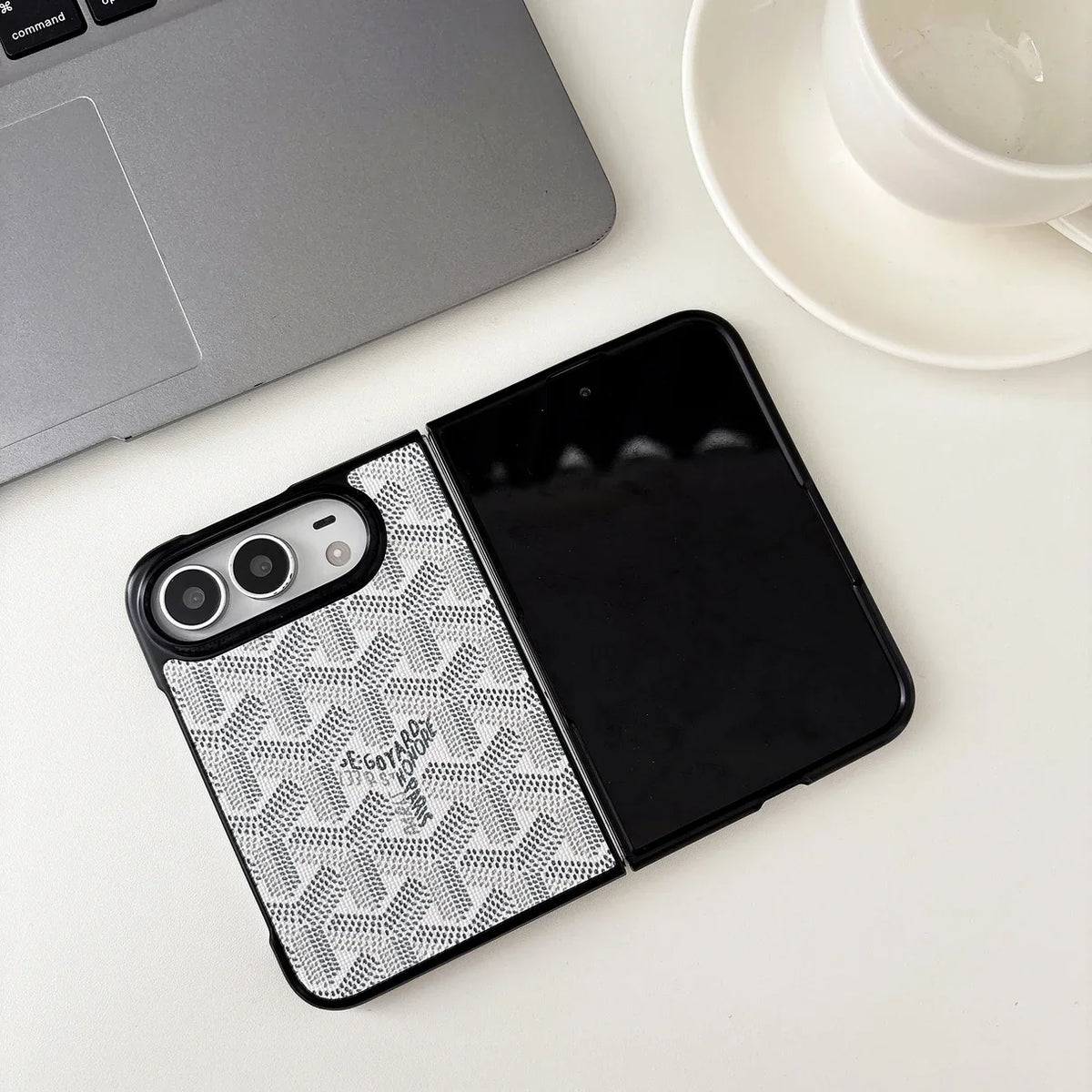 Luxury GYD Monogram Foldable Case for iPhone Duo