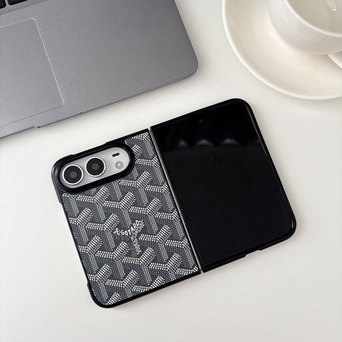 Luxury GYD Monogram Foldable Case for iPhone Duo