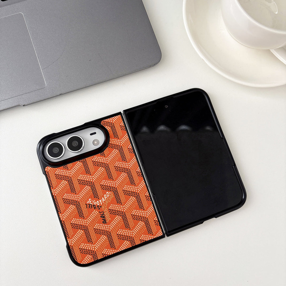 Luxury GYD Monogram Foldable Case for iPhone Duo
