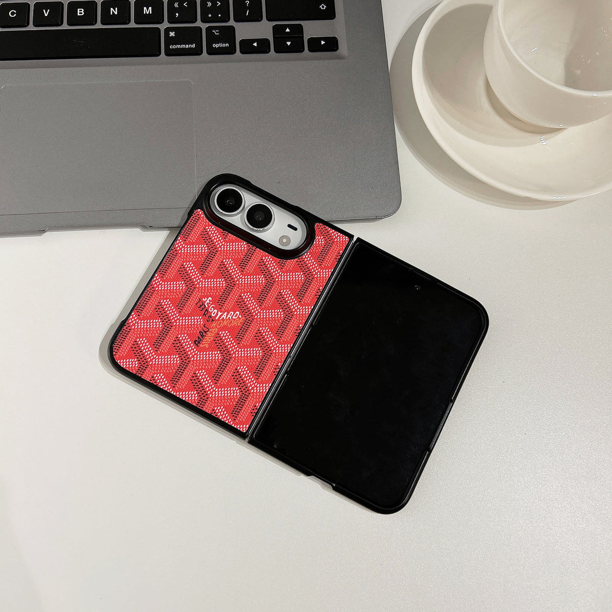 Luxury GYD Monogram Foldable Case for iPhone Duo