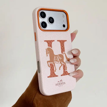 HRM Stamped Leather Case with Horse Carriage Art