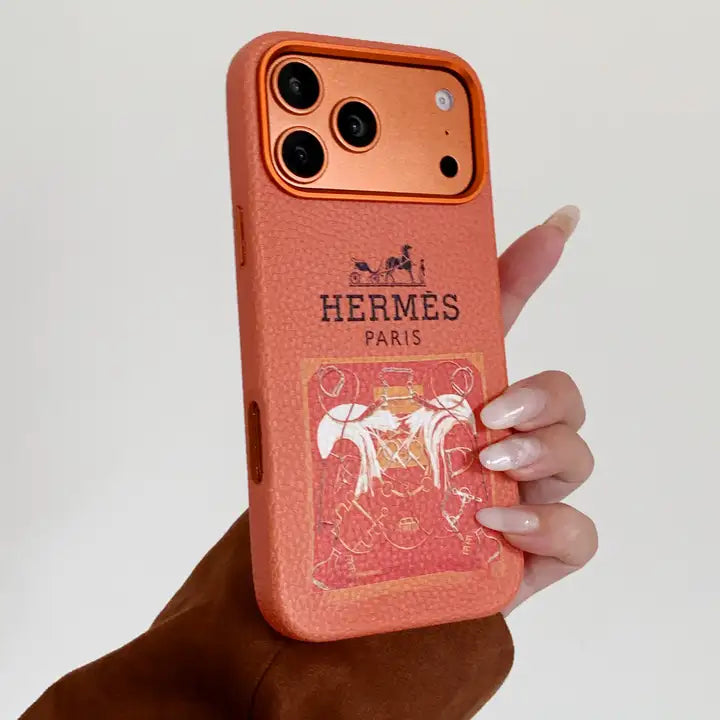 HRM Stamped Leather Case with Horse Carriage Art