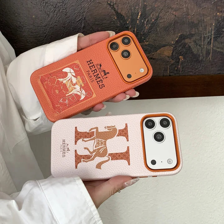 HRM Stamped Leather Case with Horse Carriage Art
