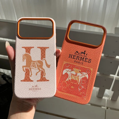 HRM Stamped Leather Case with Horse Carriage Art