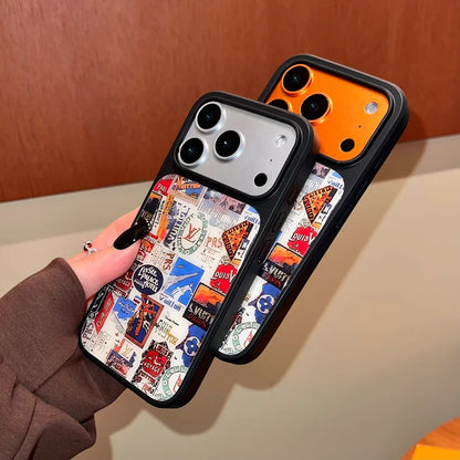 Vintage Travel Collage Luxury Case for iPhone 14-17