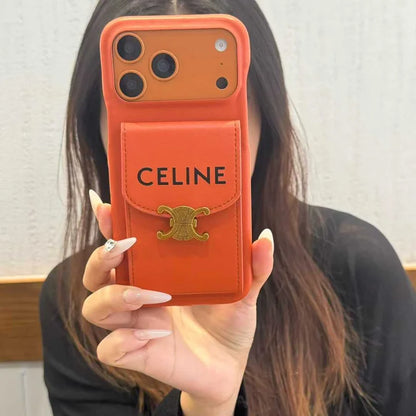 Luxury Leather Case with Makeup Mirror For iPhone 14-17