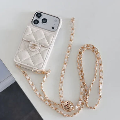 Luxury Leather Crossbody Wallet Case for iPhone 13 - 17 Series
