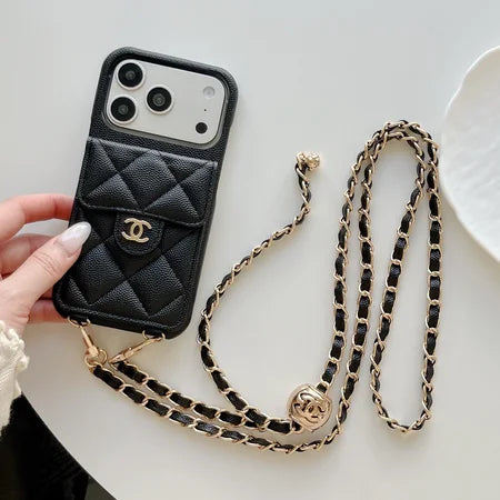 Luxury Leather Crossbody Wallet Case for iPhone 14 - 17 Series