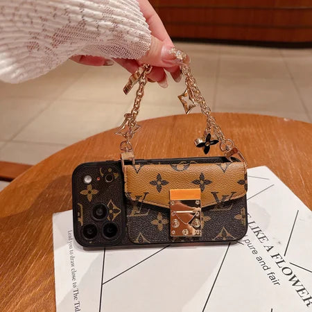 Luxury Monogram Crossbody Phone Bag for iPhone 13-18 Pro & Pro Max