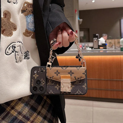 Luxury Monogram Crossbody Phone Bag for iPhone 13-17 Series