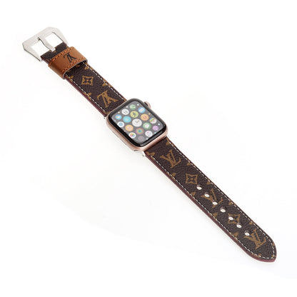 LEATHER MONOGRAM CANVAS APPLE WATCH STRAP