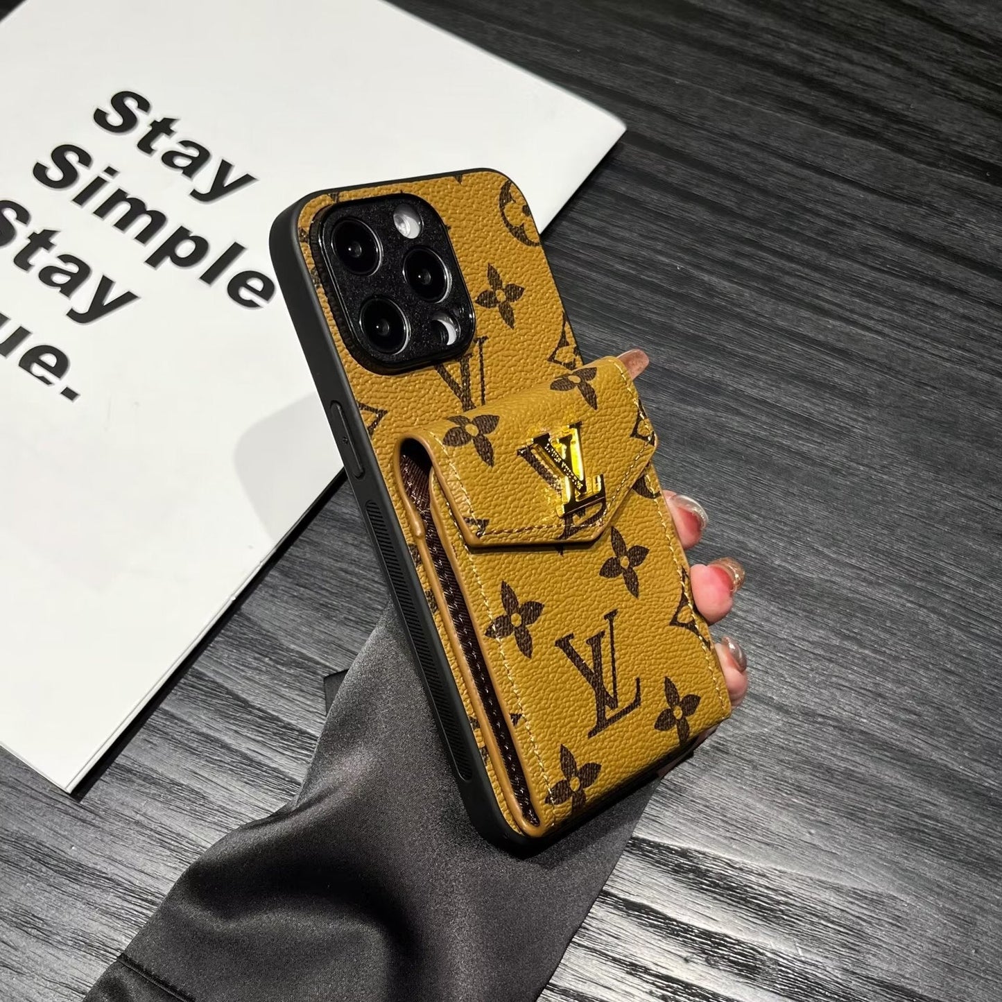 Card Holder Canvas Leather Apple iPhone Case