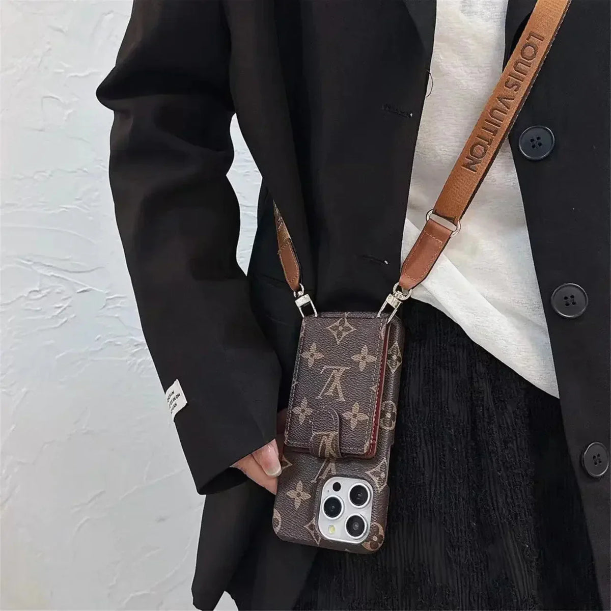 luxury iPhone Case Card Holder Detachable Lanyard Roxy New 2