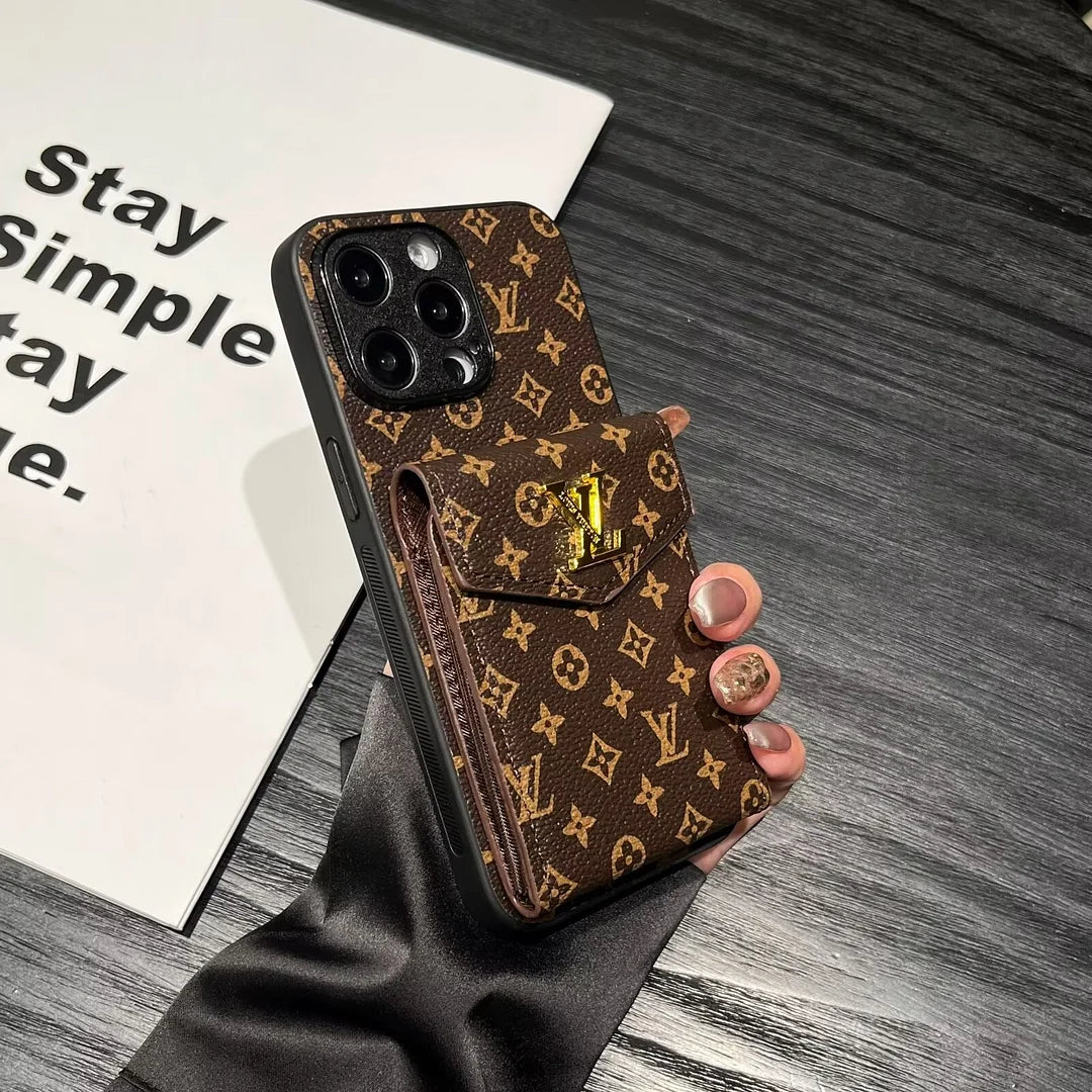 Card Holder Canvas Leather Apple iPhone Case