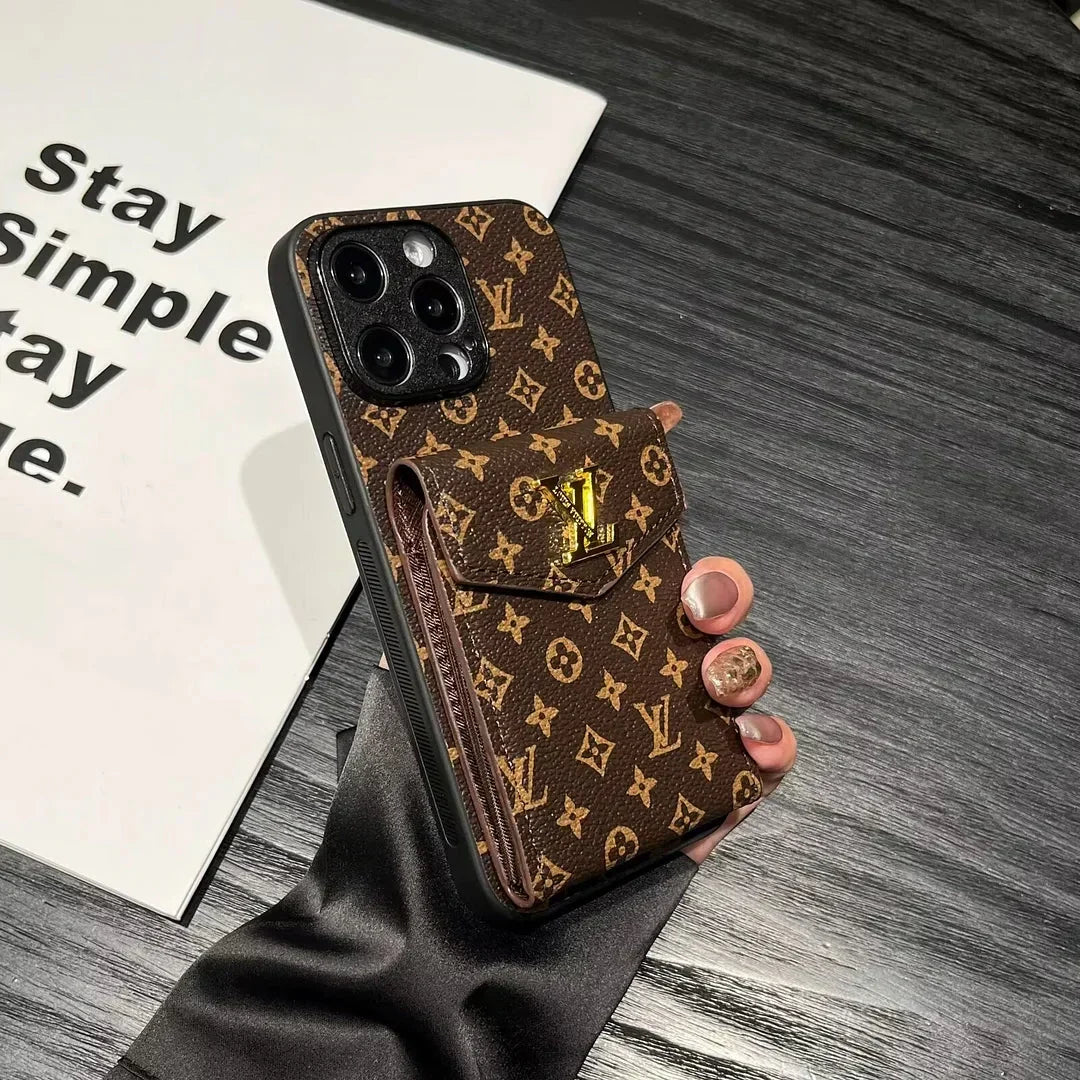 Luxury Card Holder Canvas Leather Apple iPhone Case Roxy New 2