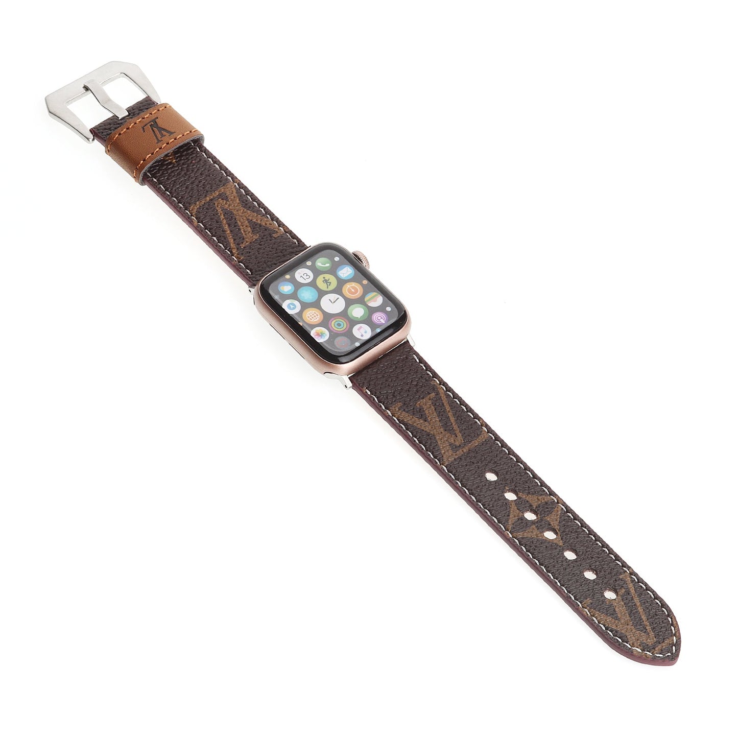 LEATHER MONOGRAM CANVAS APPLE WATCH STRAP