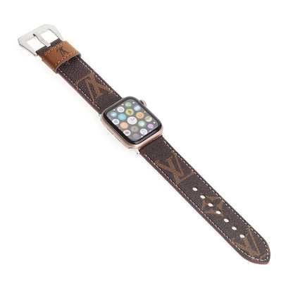 LEATHER MONOGRAM CANVAS APPLE WATCH STRAP