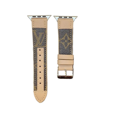 APPLE WATCH GENUINE LEATHER STRAP STITCHING MONOGRAM LEATHER Roxy New 2