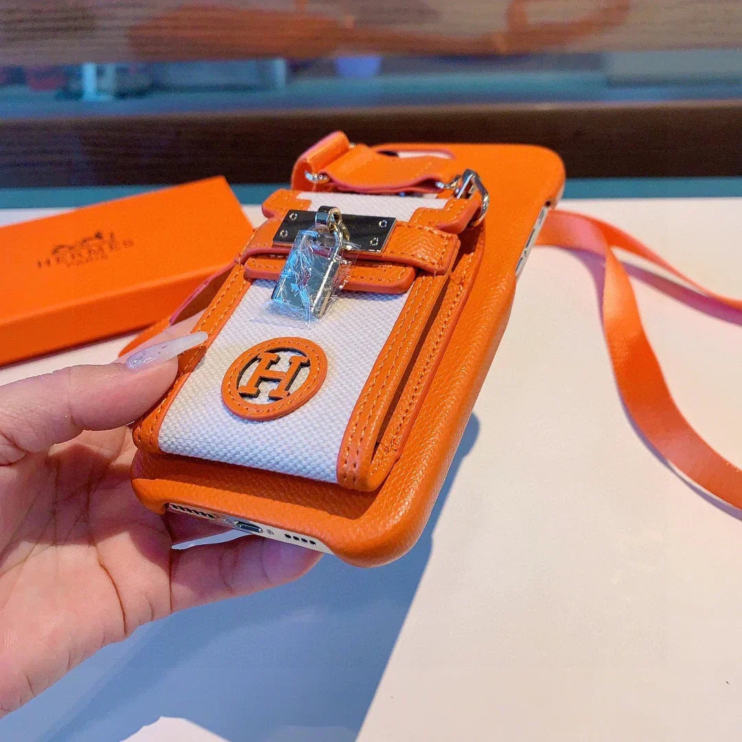 HRM Leather Case with Wristlet Strap & Perfume Charm