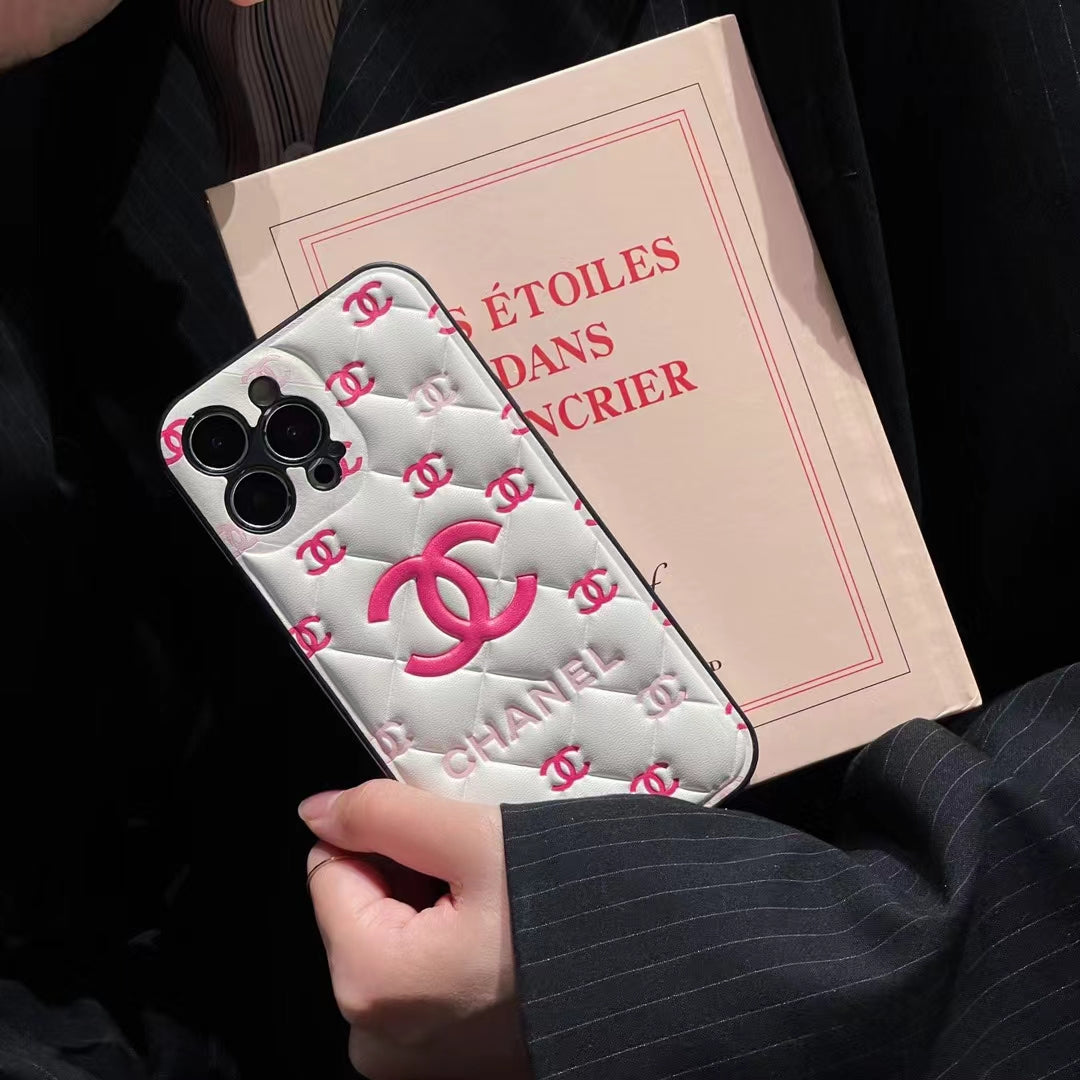 Embossed Chanel iPhone Case: Classic Luxury Design Roxy New 2