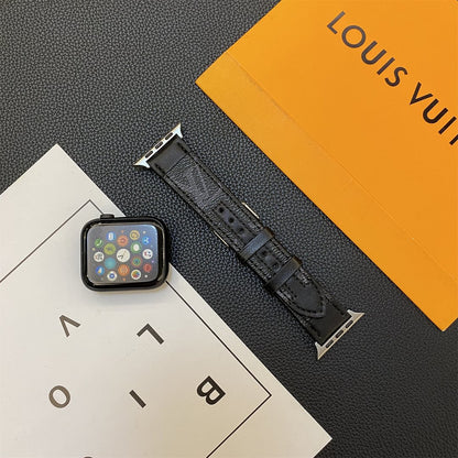 APPLE WATCH GENUINE LEATHER STRAP STITCHING MONOGRAM LEATHER Roxy New 2