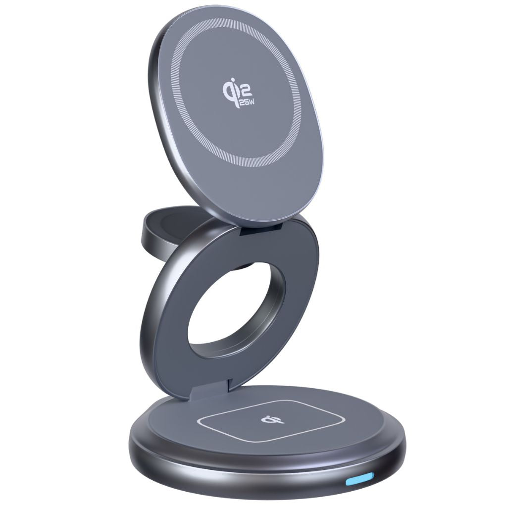 3-in-1 Foldable 25W Qi2 Magnetic Wireless Charging Station