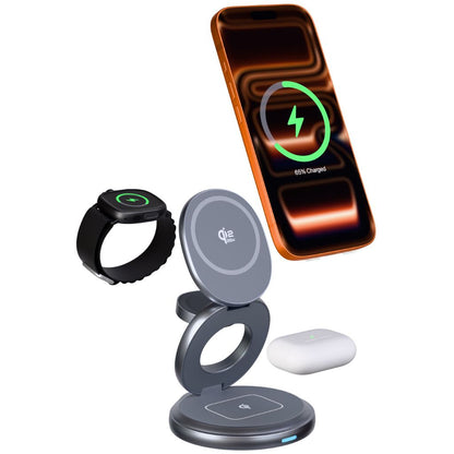 3-in-1 Foldable 25W Qi2 Magnetic Wireless Charging Station