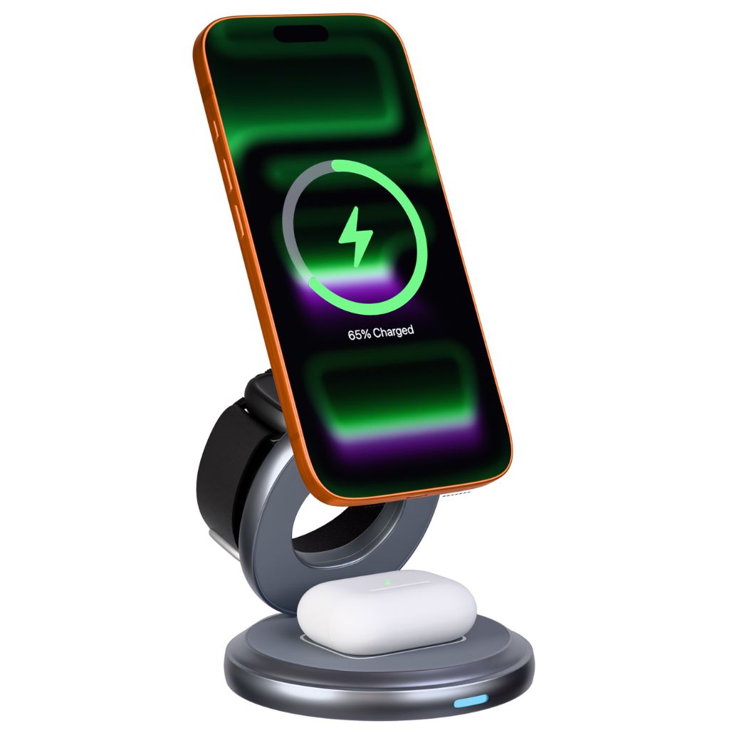 3-in-1 Foldable 25W Qi2 Magnetic Wireless Charging Station