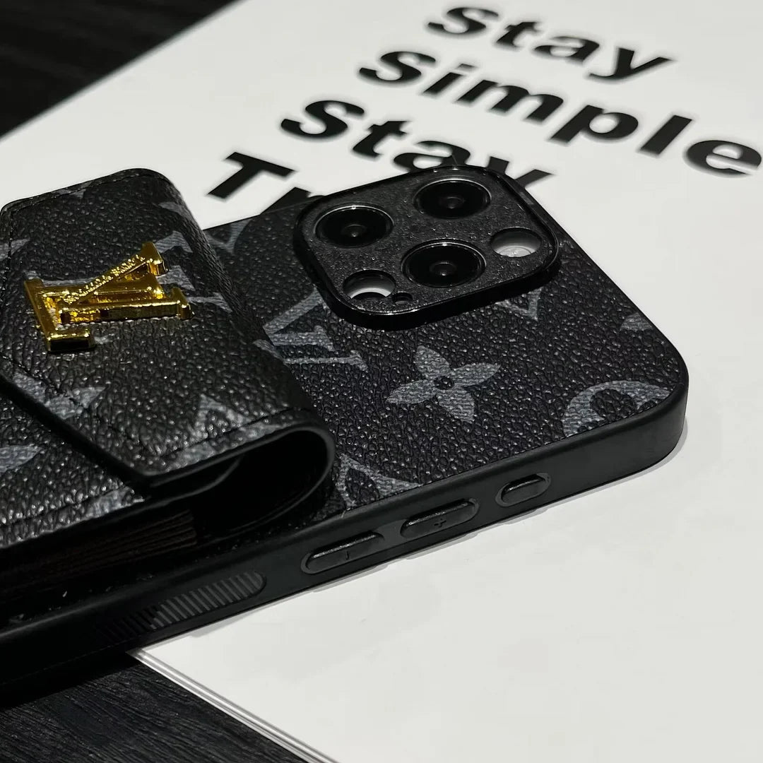 Card Holder Canvas Leather Apple iPhone Case