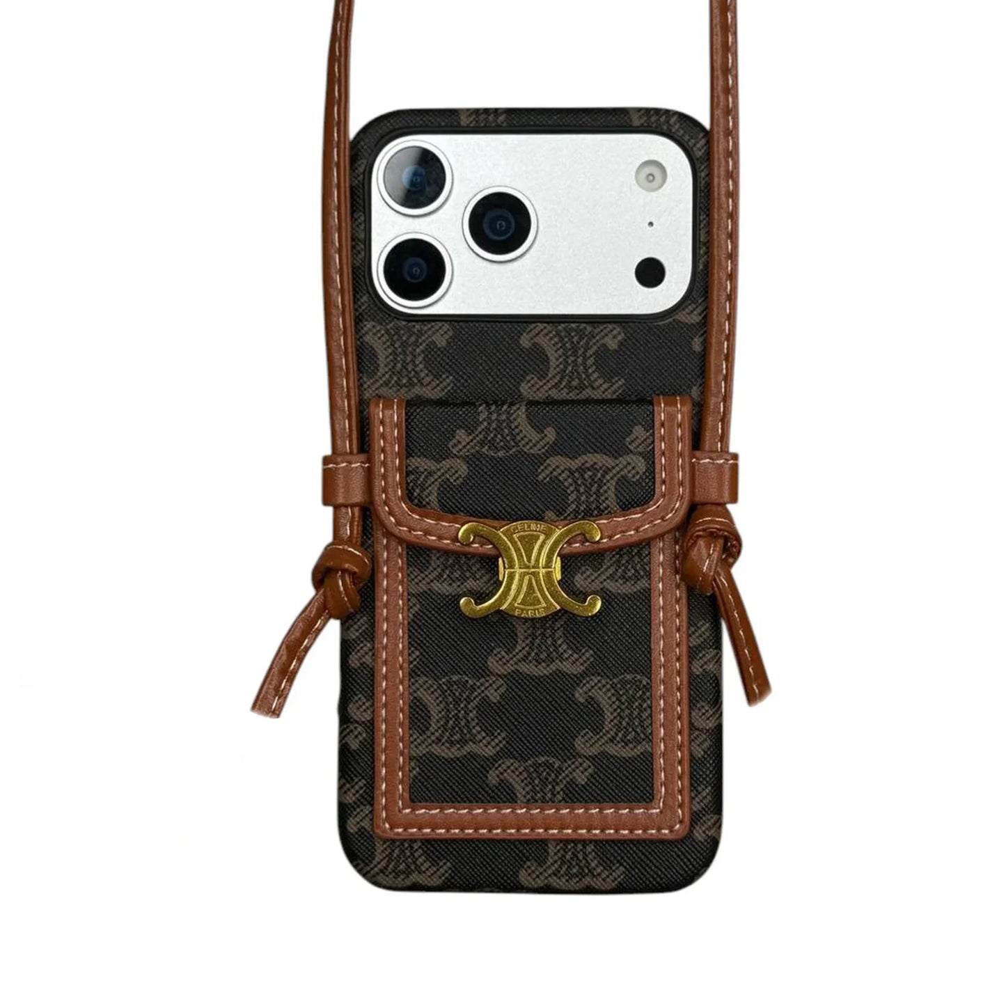 CLASSIC CELINE IPHONE CASE CROSSBODY DARK PRINT