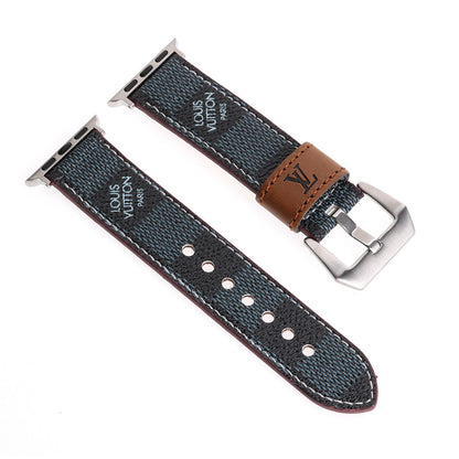 LEATHER MONOGRAM CANVAS APPLE WATCH STRAP