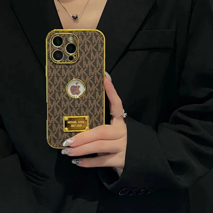 Gold Monogram Signature Canvas Leather Apple iPhone Case Roxy New 2