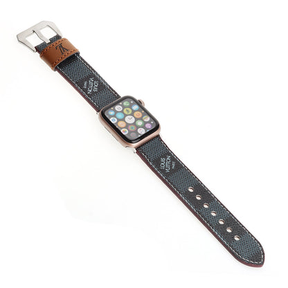 LEATHER MONOGRAM CANVAS APPLE WATCH STRAP