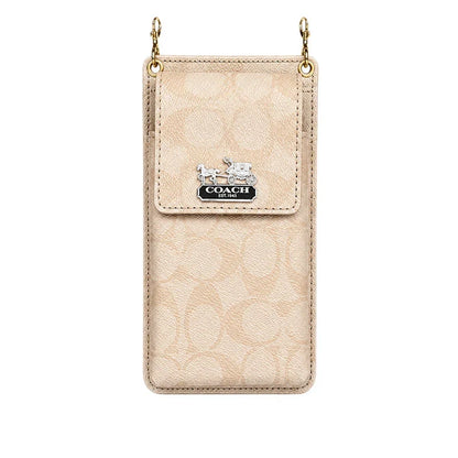 Luxury Coach Monogram Multi-Pocket Crossbody Phone Bag
