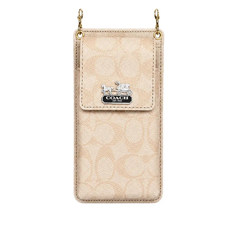 Luxury Coach Monogram Multi-Pocket Crossbody Phone Bag