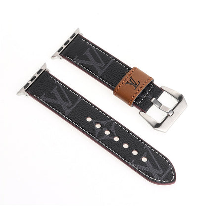 LEATHER MONOGRAM CANVAS APPLE WATCH STRAP