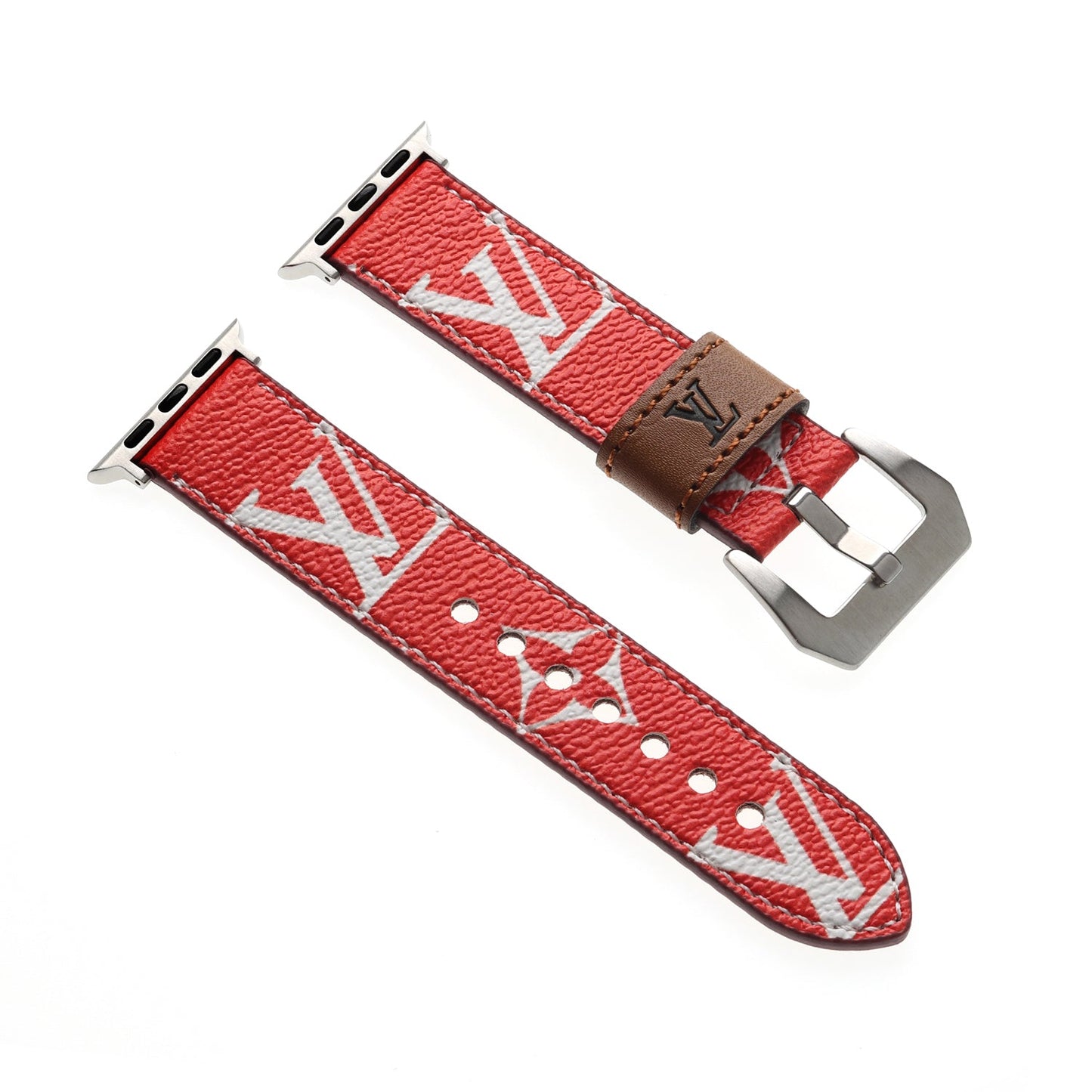 LEATHER MONOGRAM CANVAS APPLE WATCH STRAP