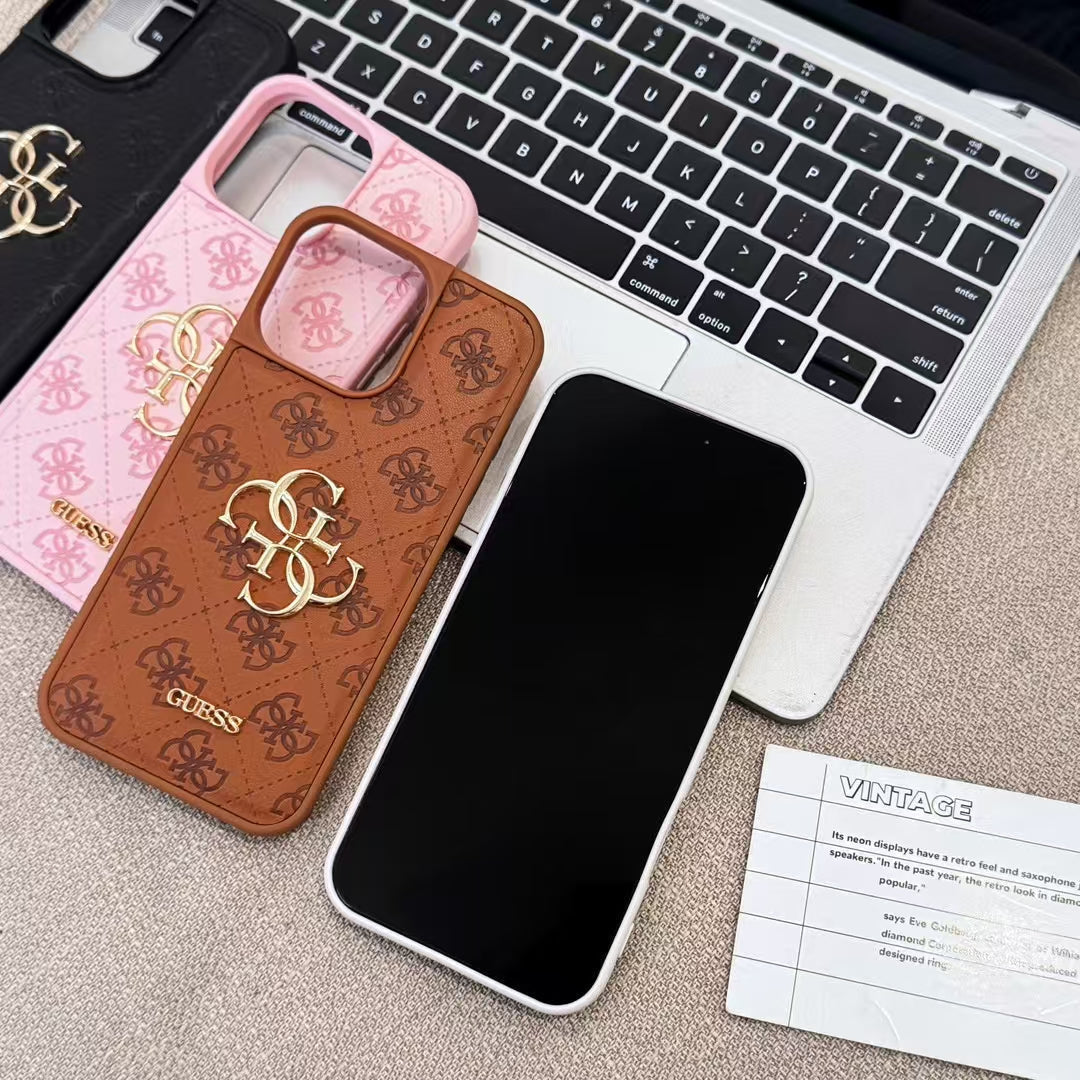 GUESS Monogram Mirror Electroplated Apple iPhone Case theroxymob