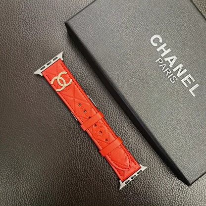 Gold Monogram 3D Embossed Leather Apple Watch Strap