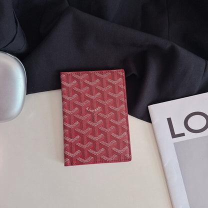 Elegant Goyardine Canvas Passport & Card Covers