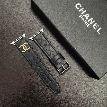 Gold Monogram 3D Embossed Leather Apple Watch Strap