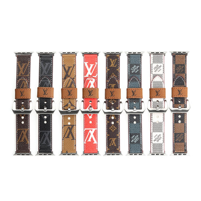LEATHER MONOGRAM CANVAS APPLE WATCH STRAP