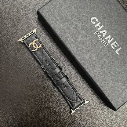 Gold Monogram 3D Embossed Leather Apple Watch Strap