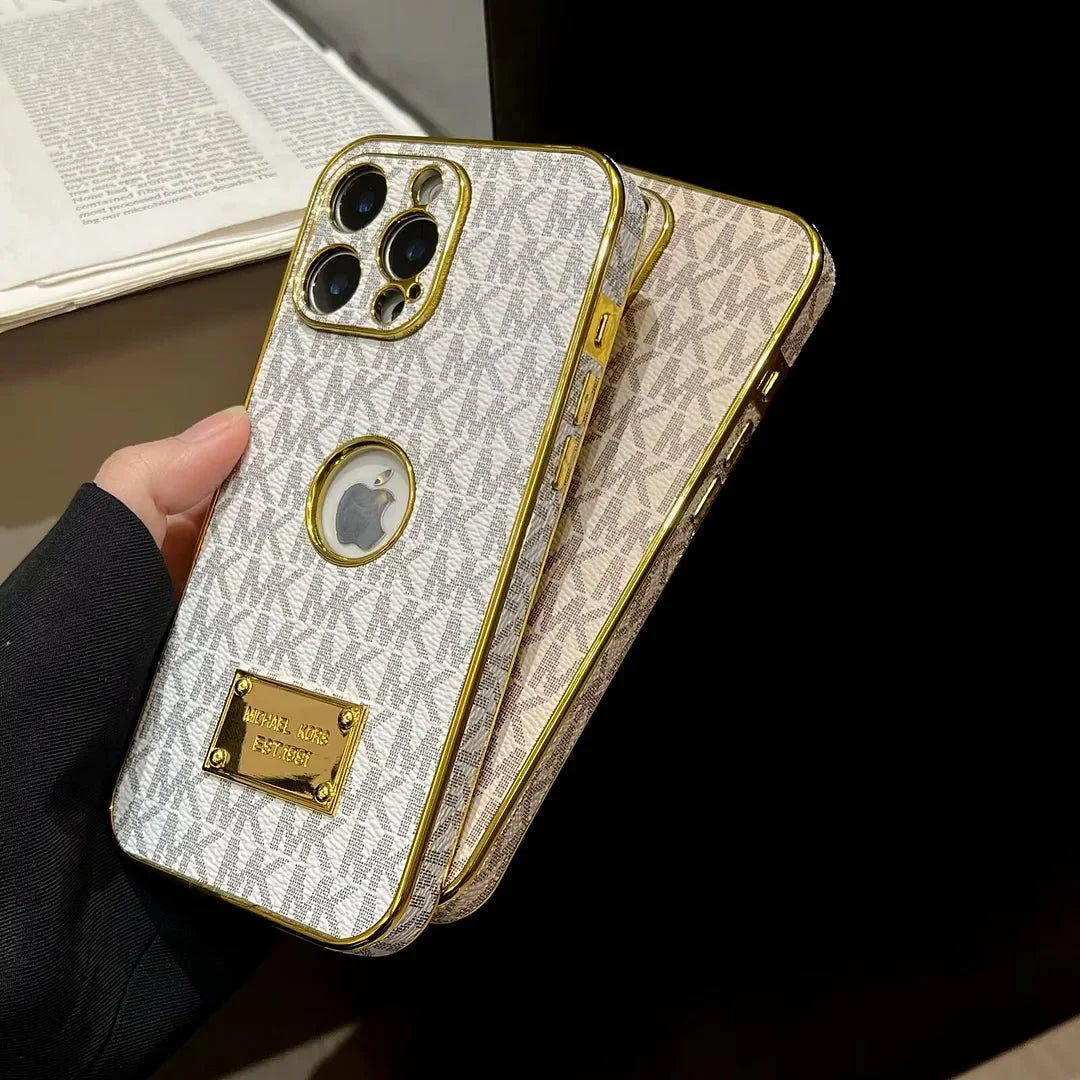Gold Monogram Signature Canvas Leather Apple iPhone Case Roxy New 2