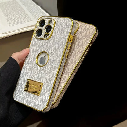 Gold Monogram Signature Canvas Leather Apple iPhone Case Roxy New 2