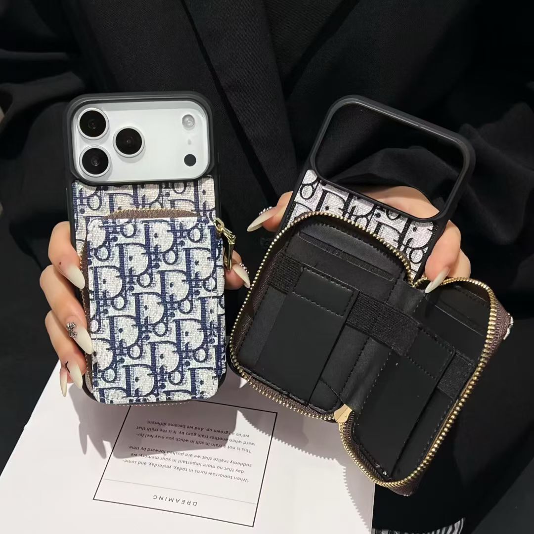 Dior Luxury iPhone Case Card Slot For iPhone 12-18