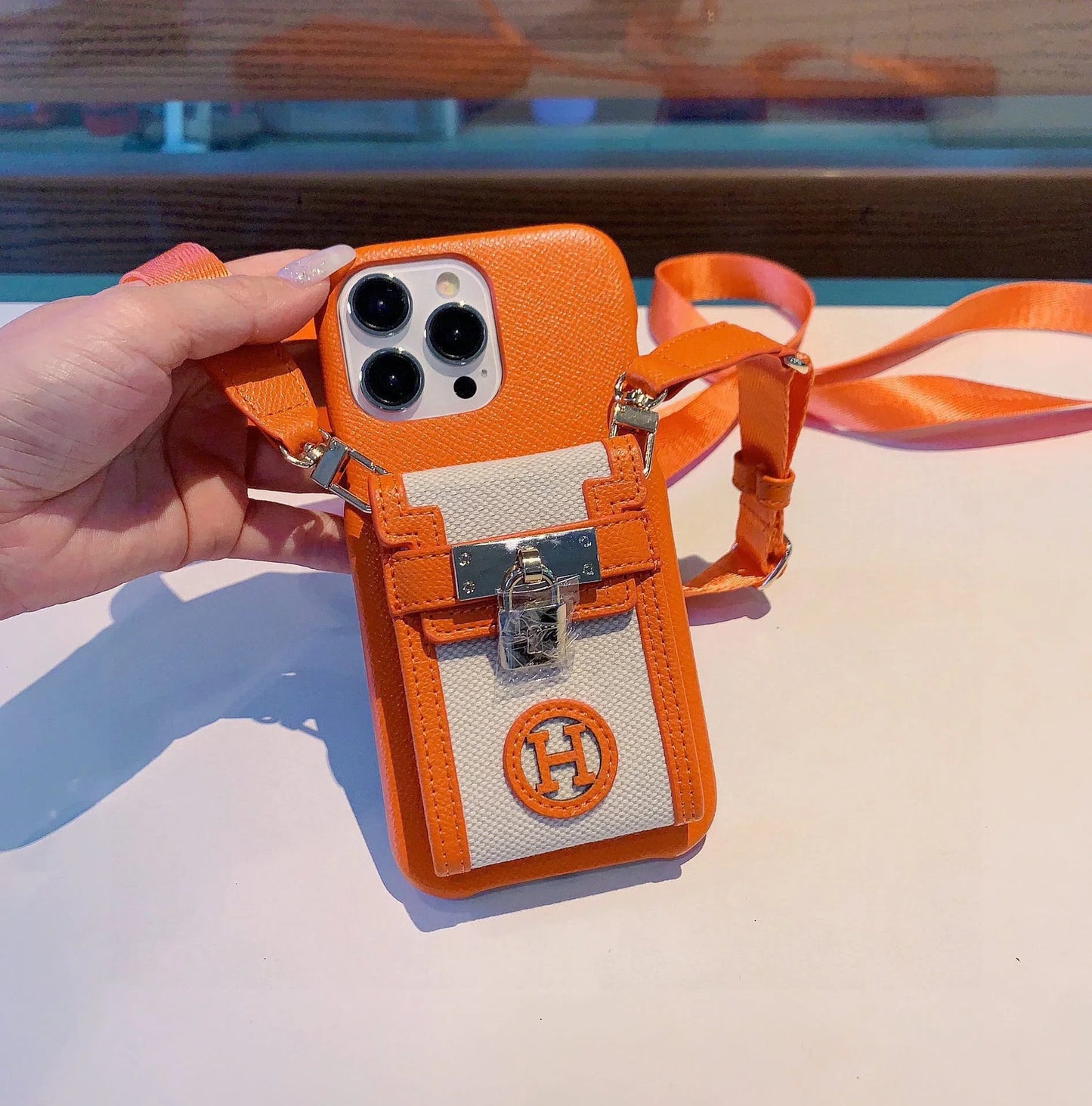 Hermes Luxury Leather Phone Case For iPhone 17-12